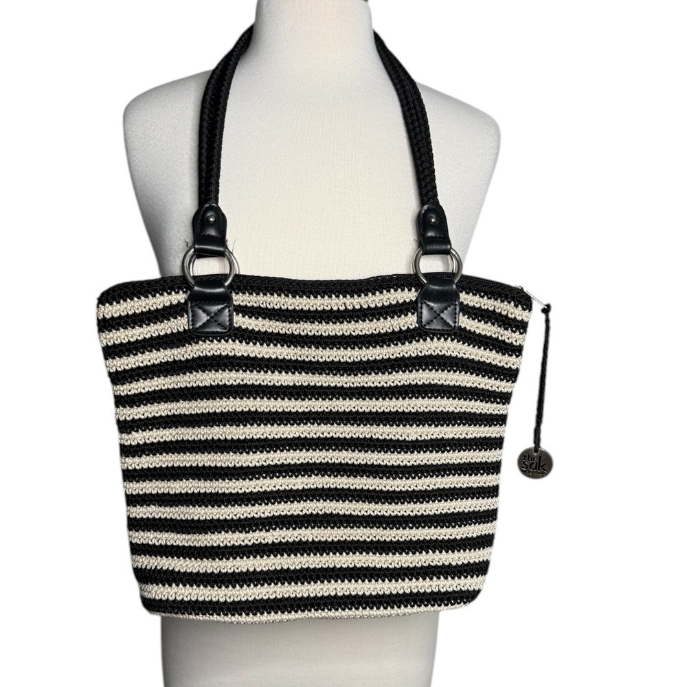 The Sak Black and White Crochet Collection Hobo Handbag - Picture 12 of 12
